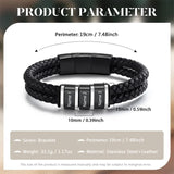 Personalized Name Leather Bracelet for Men – Magnetic Clasp Custom Wristband