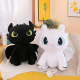 Muñeco de peluche de Cómo entrenar a tu dragón: adorable y tierna almohada de Furia Nocturna y Furia Luminosa