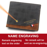 Personalized Men's Slim Wallet – Engraved Name Card Holder with Photo Insert & Money Clip