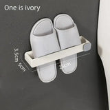 Estante para zapatillas de baño montado en la pared: ahorra espacio, no necesita perforaciones, zapatero de una sola pieza para una fácil organización del baño
