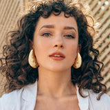 Gold-Plated Stainless Steel Geometric Hoop Earrings – Waterproof & Tarnish-Resistant