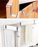 Toallero de acero inoxidable para colgar sobre la puerta: toallero para cocina y baño sin perforaciones