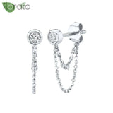 Sterling Silver Zircon Hoop Earrings for Women – Elegant Star & Heart Design