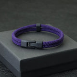 Nueva pulsera de hilo rojo de la suerte para hombre, pulsera de cadena de cordón de nailon de dos capas, accesorios geniales para motociclistas, regalo para novio Erkek Bileklik