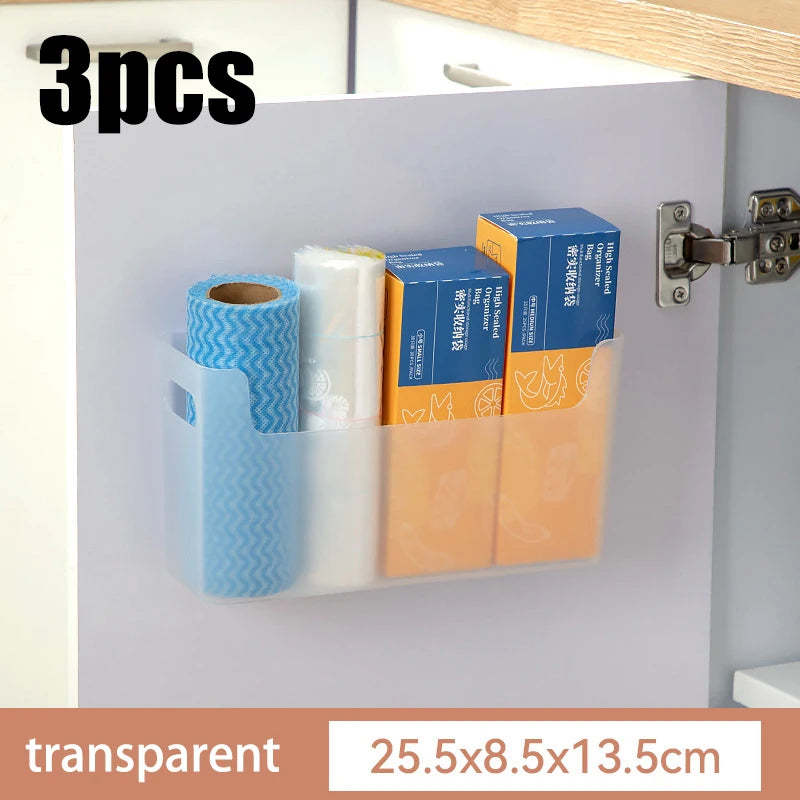 Film transparente adhesivo y especiero | Organizador de puertas de armarios para almacenamiento en la cocina