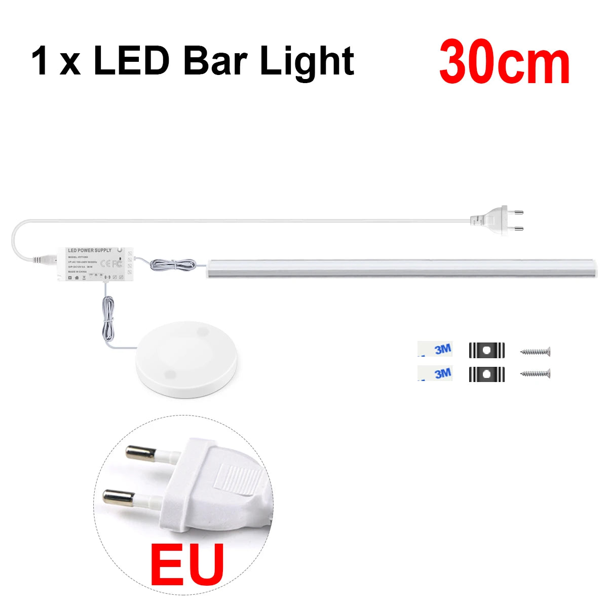 Hand Scan Switch Penetrable Wood Touch Sensor Dimmable LED Under Cabinet Light