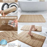 Alfombrilla de baño de espuma viscoelástica superabsorbente: alfombra antideslizante para ducha y bañera