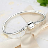 925 Sterling Silver Snake Chain Charm Bracelet for Women