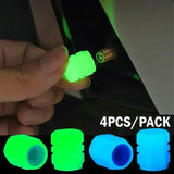 Glow-in-the-Dark Tire Valve Caps – Fluorescent Stem Covers for Cars, Motorcycles & Bicycles