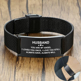 Custom Engraved Stainless Steel Bracelet for Men - Personalized Name Gift