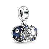 Sterling Silver Nugget Beads with Zircon for 3mm Charm Bracelets