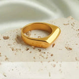 Minimalist Gold-Plated Stainless Steel Open Ring – Trendy & Elegant Jewelry for Women