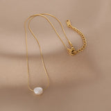Freshwater Pearl Choker Necklace – 316L Stainless Steel Trendy Pendant Necklace for Women