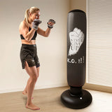 Inflatable Punching Bag for Adults & Kids - 160cm PVC Kickboxing Training Bag