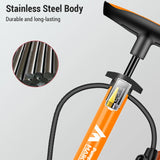 Heavy-Duty Manual Air Pump with Pressure Gauge and Multi-Valve Nozzle