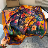 Bufanda tipo hijab de seda satinada con diseño para mujer, bufanda de verano a la moda con protección solar para la playa, pañuelo para la cabeza para mujer, nuevo
