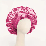 Gorro de dormir de satén de seda ajustable con banda para atar: protección para el cabello para mujeres y hombres