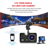 4.0 Inch Full HD Car Dashcam with Front and Rear Cameras – Night Vision, G-Sensor, and Loop Recording