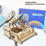 3D Wooden Piano Music Box - DIY Model Kit with Dancing Butterfly Mechanism