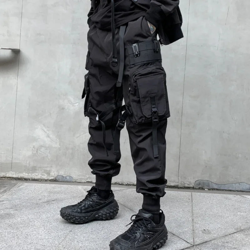 Men’s Loose Fit Safari Cargo Overalls – Multi-Pocket Streetwear Pants for All Seasons