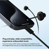 USB Type-C Wired Earbuds with HiFi Stereo Sound, Built-in Microphone & Noise Reduction for Samsung, Google Pixel, iPad, and More