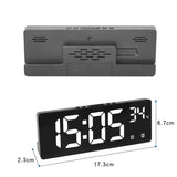 Voice Control Digital LED Alarm Clock with Dual Alarms and Temperature Display