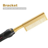 Professional Electric Hot Comb Straightener – 10-Temperature Tourmaline Ceramic Hair Styling Brush