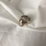 Minimalist Silver Oval Shaped Double Layer Ring – Elegant and Trendy Jewelry for Women