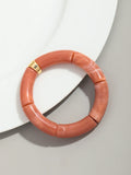 Pulsera de cuentas acrílicas bohemias para mujer: dije geométrico, moderna y liviana