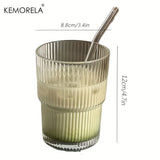 Vaso de vidrio transparente de 450 ml con tapa y pajita: taza para café helado, té, jugo y agua