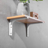 Soportes para estantes Estantes de pared flotantes en forma de L Soporte de soporte de acero inoxidable en blanco y negro Soporte de hardware para el hogar