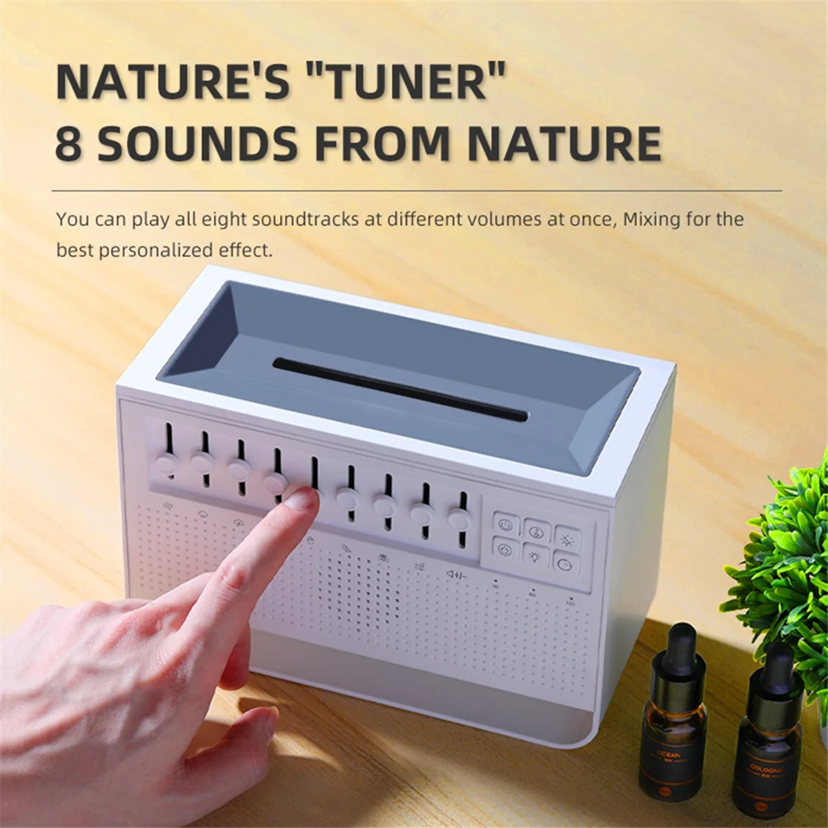 Bluetooth Speaker with White Noise, Aromatherapy Humidifier, and Flame Night Light