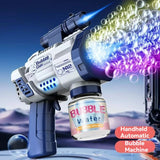 360° Rotatable Leak-Proof Bubble Gun for Kids – Fast Bubble Blower with Flashing Lights & Sound Effects