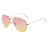 FOENIXSONG Fashion Pilot Round Gradient Mirror Sunglasses for Men & Women