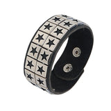 Vintage Punk Star Chain Leather Bracelet – Stylish Geometric Design for Men and Women