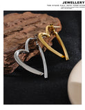 Heart-Shaped Stainless Steel Hoop Earrings with PVD Gold Plating – Elegant and Lightweight Jewelry for Women
