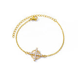 Pulsera de acero inoxidable con dijes de moda para mujer: diseño de plantas con cierre de pinza de langosta
