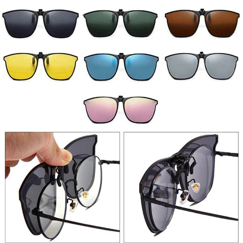 Fashionable Polarized Myopia Glasses Clip – Night Vision & UV Protection for Drivers