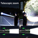 High-Power Rechargeable LED Flashlight – Long-Range Zoom Torch for Outdoor & Emergency Use