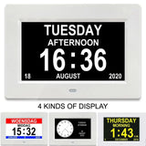 12-Alarm Multilingual LED Calendar Clock - Medicine Reminder & Daily Planner with Auto-Brightness