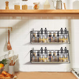 Wall-Mounted Shelf Organizer – Metal & Wood Storage Rack for Home & Office