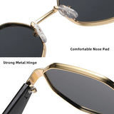 Trendy Polygonal Sunglasses – Stylish Metal Frame UV400 Shades for Women & Men