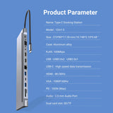 12-in-1 USB-C Docking Station with Triple Display Support and High-Speed Ports