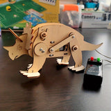Kit STEM de dinosaurios: rompecabezas de madera en 3D y modelo de robot para niños | Juguete educativo de ciencia e ingeniería