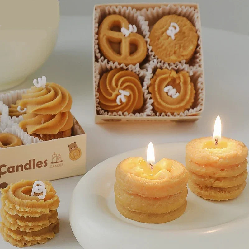 Juego de regalo con velas perfumadas para cortar galletas: aromaterapia acogedora para la relajación y la decoración del hogar
