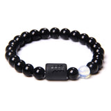 Black Onyx Zodiac Sign Bracelet – 12 Constellation Beaded Charm for Men & Women