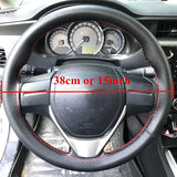 Funda para volante de cuero de microfibra suave de primera calidad: duradera y elegante, ajuste universal