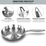 Sartén de acero inoxidable 304: utensilios de cocina antiadherentes para cocinas de gas y de inducción