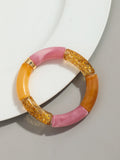 Pulsera de cuentas acrílicas bohemias para mujer: dije geométrico, moderna y liviana