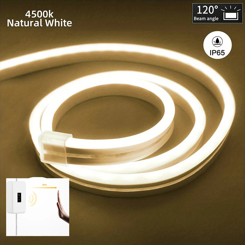USB LED Neon Light Strip – Waterproof, Flexible, Motion Sensor Dimmer, Home & Outdoor Decor